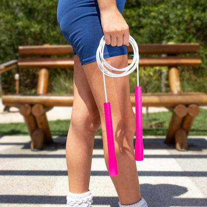 Elite Jumps Fit Rope or Fitness - Premium 4mm Pvc Speed Jump Rope - Indoor and Outdoor Exercise - Adjustable Cables, Aerobic Exercise, Gym & Home Fitness Workouts & More