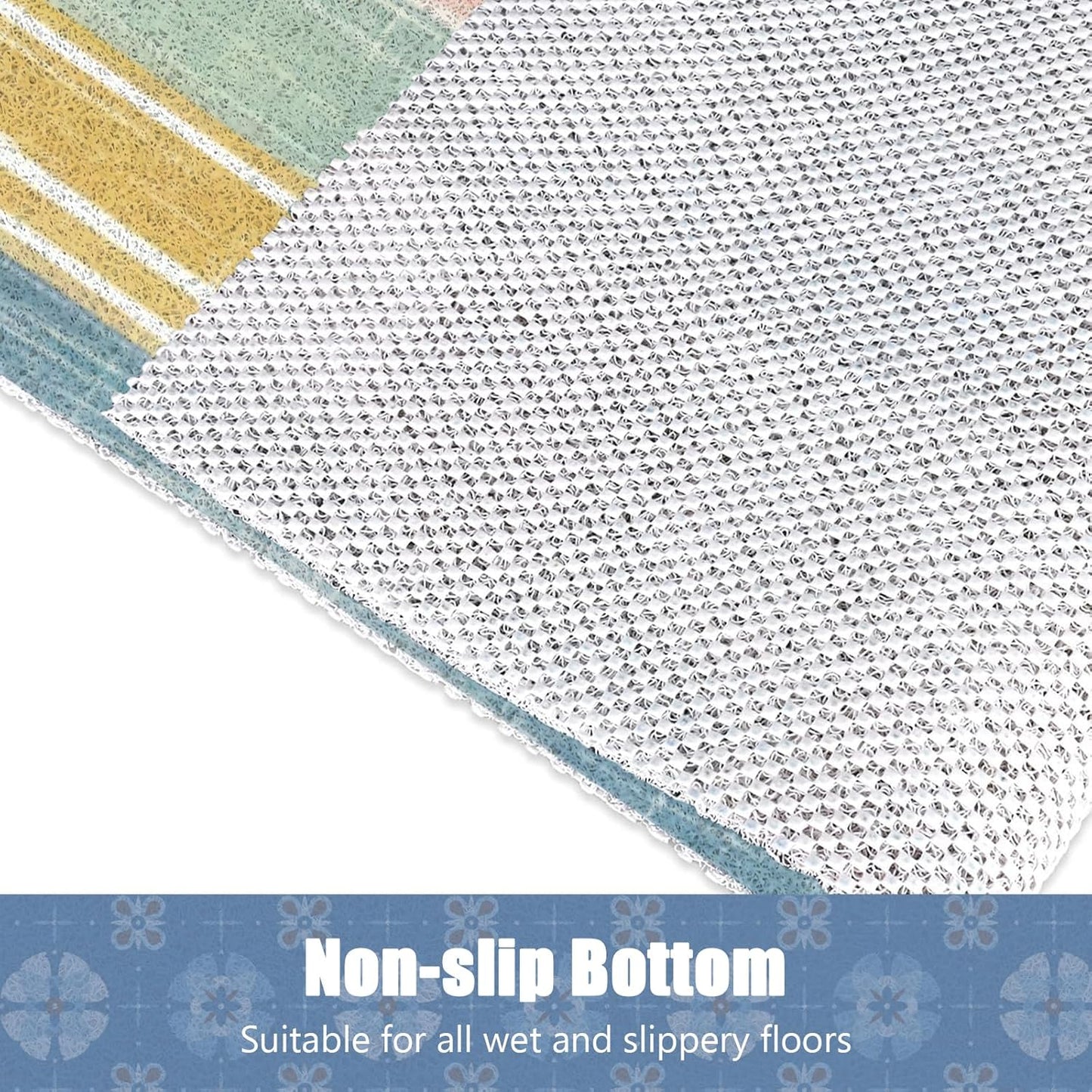 Loofah Shower Mat Bath Mat: 48x24 Inch Square Bath Mat for Inside Shower - Soft Non-Slip - Shower Safety Mat for Bathroom Wet Areas Stall Tub