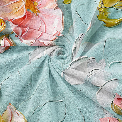 Pink Flower Couch Cover for 2 Cushion Couch,Spring Peach Blossom Water Color Couch Covers for Dogs Cat Scratch Proof Green Leaves Plant Garden Botanical Daisy Seat Covers Soft Sofa Cover,71"x134"