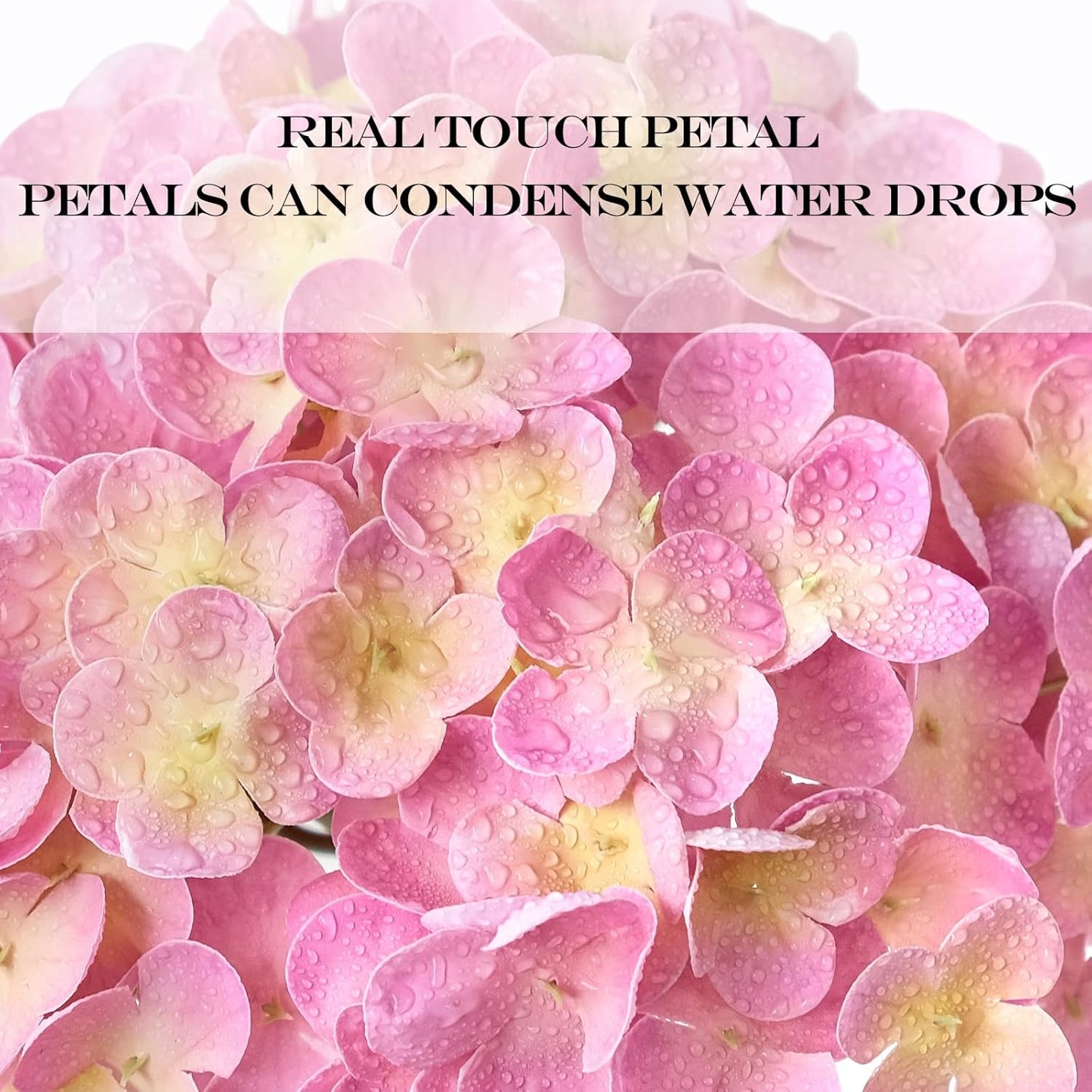 JINWOE 3pcs 21" Pink Real Touch Fake Hydrangea Flowers, Latex Full Lifelike Silk Artificial Hydrangeas Fake Flowers for Bouquet Table Centerpieces Spring Wedding Indoor Home
