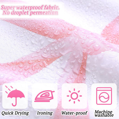 8 Pcs Pink Bow for Shower Curtain Sets for Bathroom Decor Cute Coquette Bathroom Accessories Preppy Bow Knot Aesthetic Girly Shower Curtain Sets with Towels Carpet Bath Mat Toilet Rugs and 12 Hooks