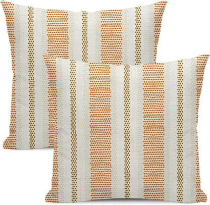 Pink Sage Green Pillow Covers 18x18 Inch 2 Pcs Boho Preppy Polka Dots Striped Decor Throw Pillows Modern Geometric Outdoor Farmhouse Decoration Pillowcase Linen Cushion Cover for Couch Sofa