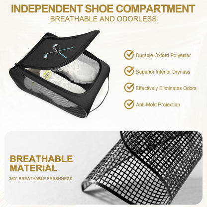 Golf Shoe Bag Gift for Women, Pink Golf Lover Gift, Waterproof Travel Shoes Carrier with Handle and Zipper with Ventilated Mesh, Lightweight Portable Golf Accessories Pouch Bag for Gym Sports Outdoor