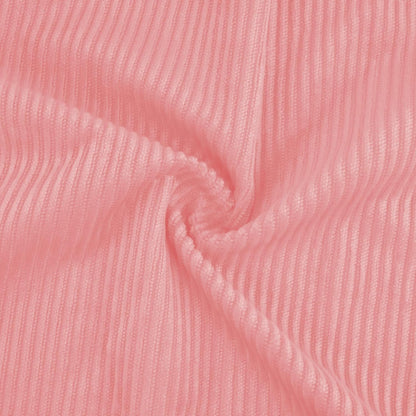 ELFJOY 4 Pack Chair Cushions for Dining Kitchen Chairs 18 Inches Seat Cushion Pads Warm Thick Corduroy Comfort Chair Cushions for Office with Ties(18", Light Pink)