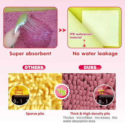 Guinea Pig Cage Liner Bedding 2 PCS, Washable Guinea Pig Bed Mat, Extra Absorbent Rabbit Pee Pad Reusable, Non-Slip Fleece Blanket for Bunny and Small Animal Cage Accessories (Pink, 24"x16")