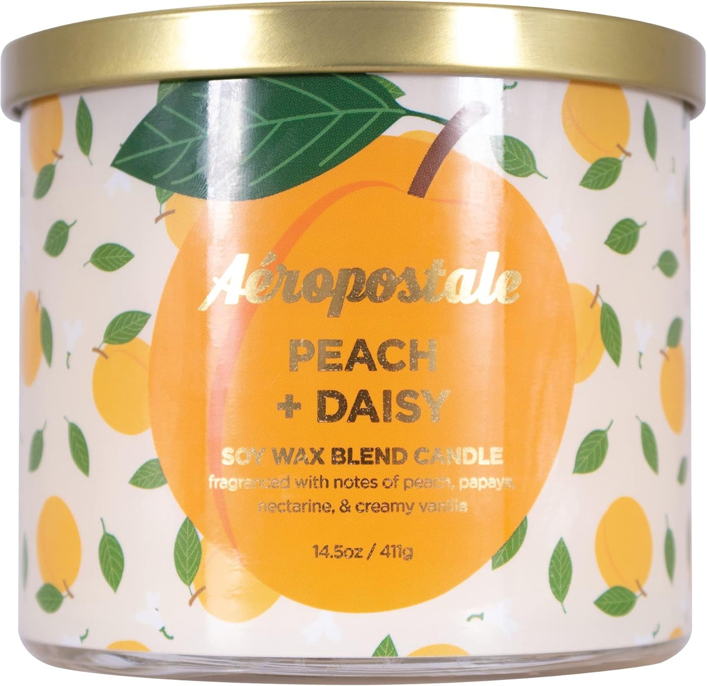 Aeropostale Candle Scented Candles, Peach + Daisy Soy Candle