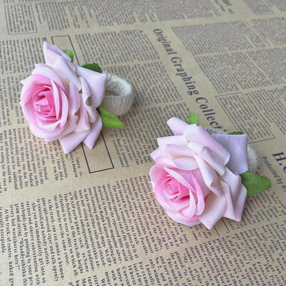 Napkin Rings,48 Pcs Artificial Rose Napkin Holders Burlap Flower Napkin Buckles for Wedding Baby Shower Valentine's Mother's Day Party Home Kitchen Dinner Table Decoration (Pink, Standard Size)