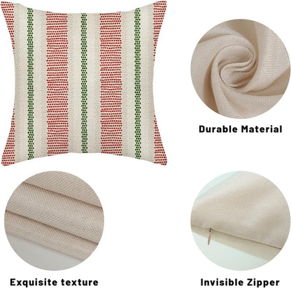 Pink Sage Green Pillow Covers 18x18 Inch 2 Pcs Boho Preppy Polka Dots Striped Decor Throw Pillows Modern Geometric Outdoor Farmhouse Decoration Pillowcase Linen Cushion Cover for Couch Sofa