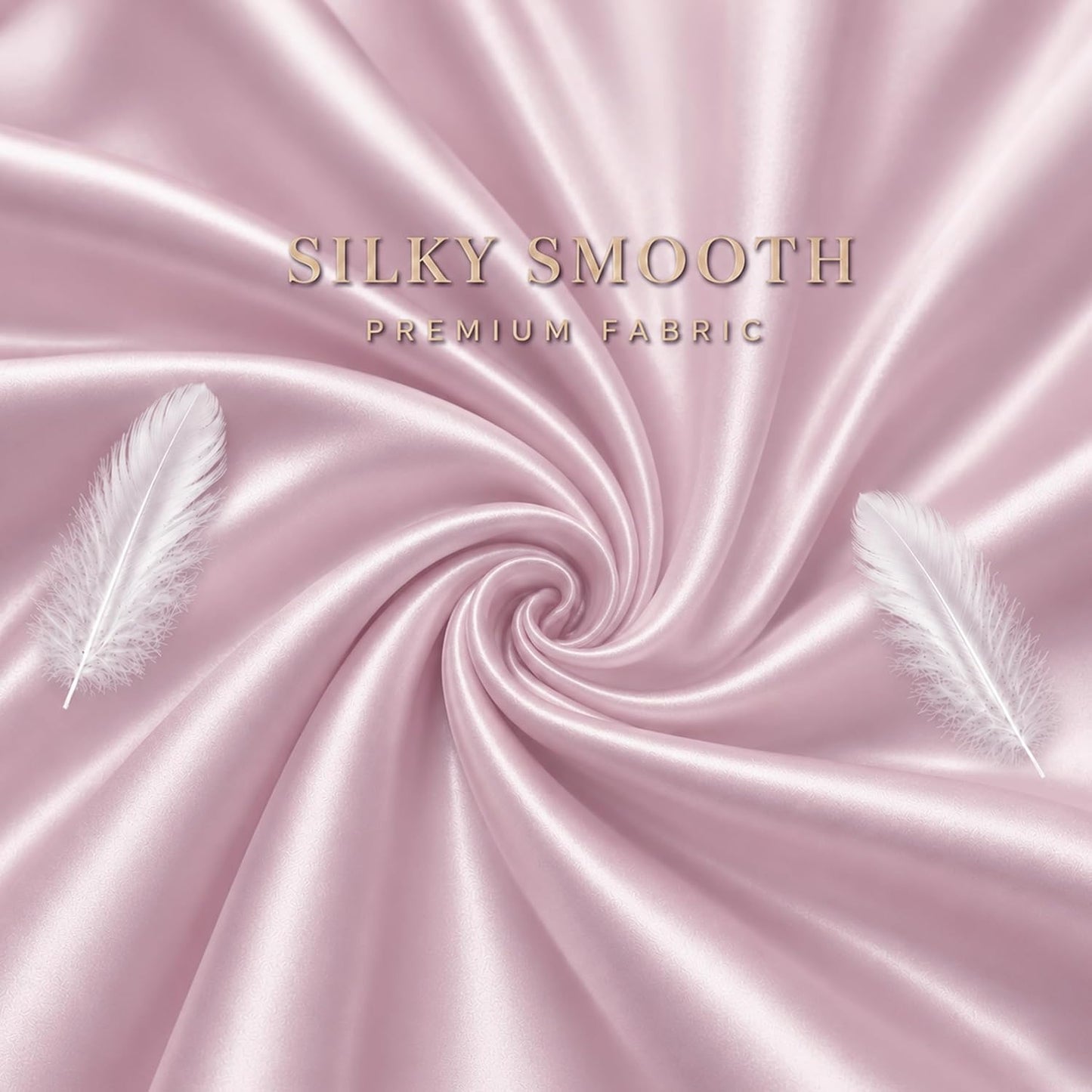 Satin Pillowcase Standard Size 2 Pack, Silky Smooth Pillow Covers for Hair Care and Beauty Sleep Soft Breathable Satin Fabric for Girls Bedroom Apartment Dorm Decor, Pink 20 x 26