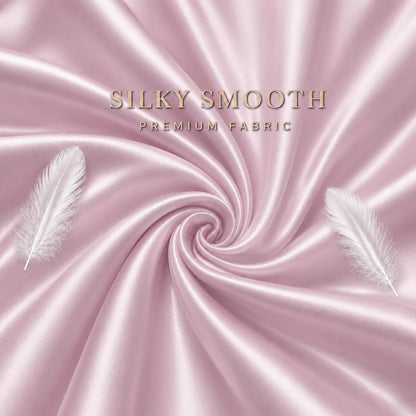 Satin Pillowcase Standard Size 2 Pack, Silky Smooth Pillow Covers for Hair Care and Beauty Sleep Soft Breathable Satin Fabric for Girls Bedroom Apartment Dorm Decor, Pink 20 x 26