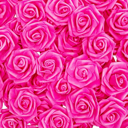Bright Creations Artificial Flowers Foam Rose Heads - 3 x 1.2 in, Mixed Pink Shades, 100 Pack - Foam Roses for Flower Wall & Garland Backdrops, Wedding & Bridal Shower Decor
