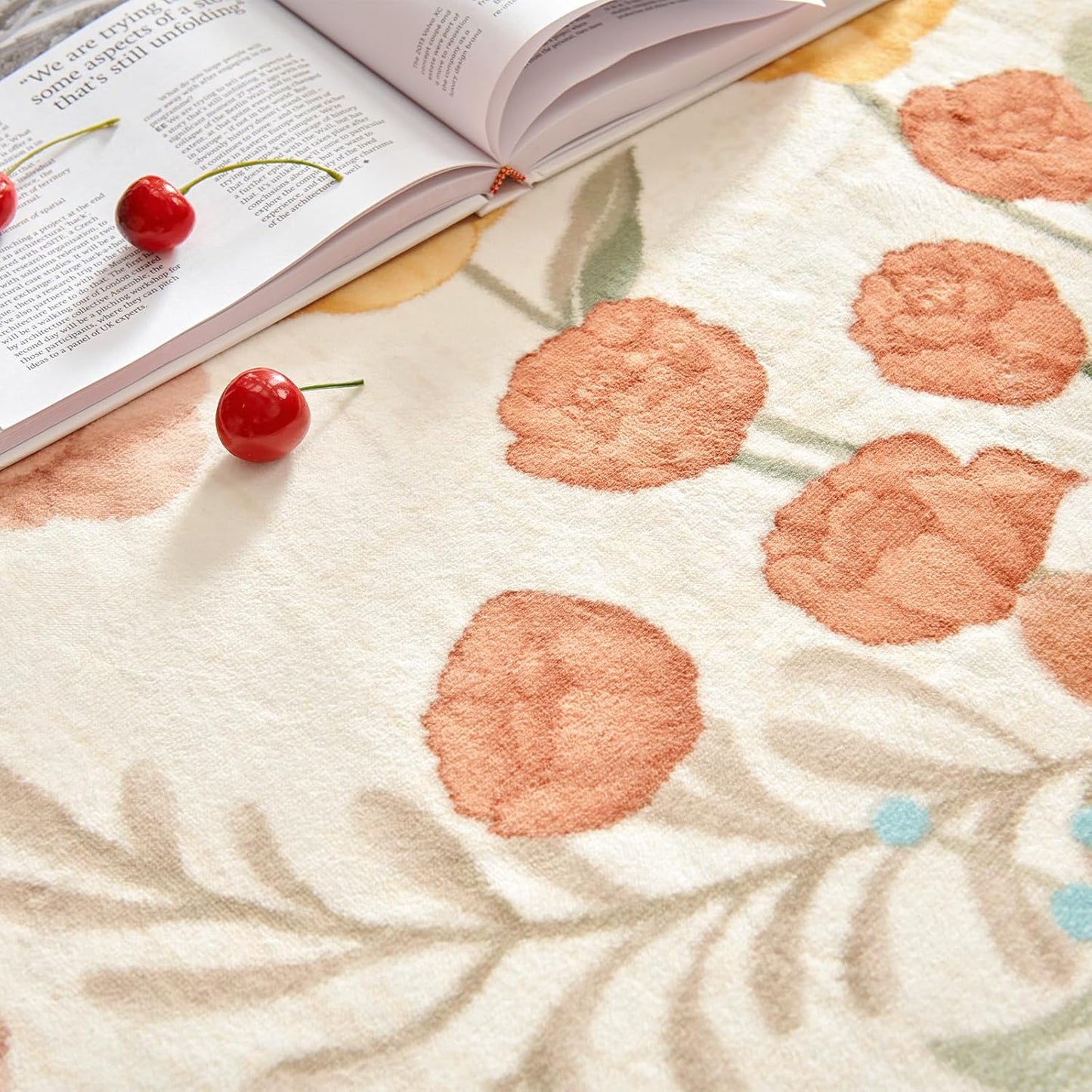 jinchan Floral Washable Small Area Rug, 2x3 Botanical Romantic Half Circle Entryway Rug, Soft Low-Pile Non-Slip Dirt Trapping Carpet for Kitchen Sink Bathroom Vanity Laundry Room, Floral Coral Pink