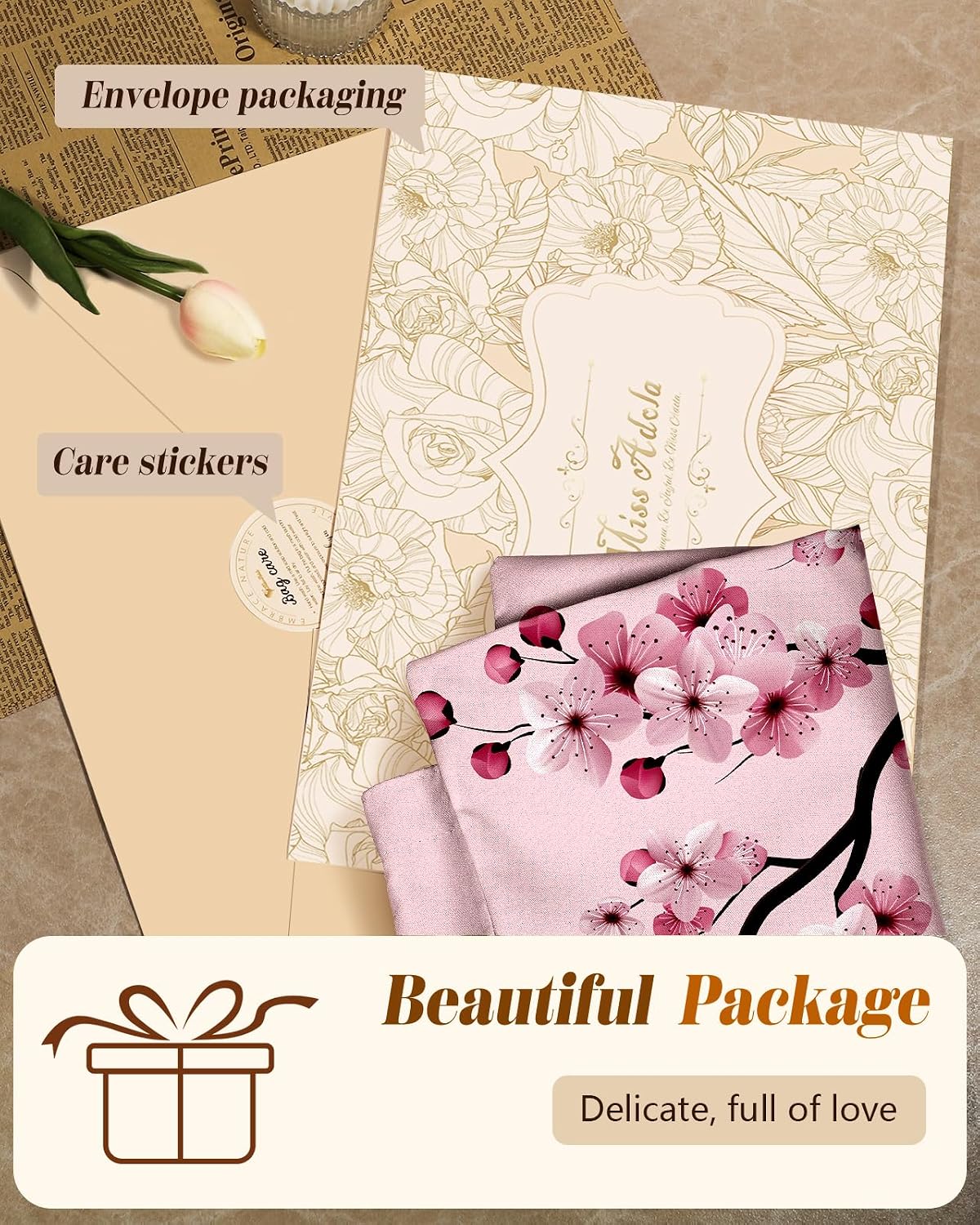 Miss Adola Cloth Tote Bag for Women - Reusable Tote with Pocket & Buckle Cute Retro Design Ladies Cotton Printed Shoulder Bag