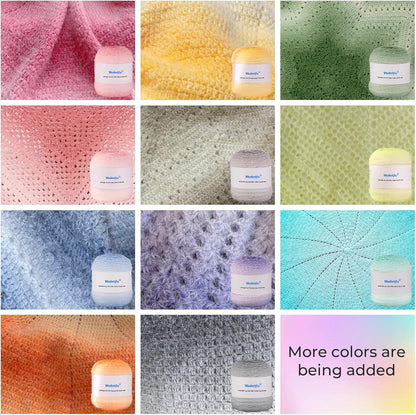 Weabetfu Gradient Cake Yarn for Crocheting & Knitting-Ombre Yarn Cake of 200g/7.05oz.-80% Acrylic,20% Nylon|Light Weight&Soft Crochet Yarns for Scarves,Blankets & Garments-03