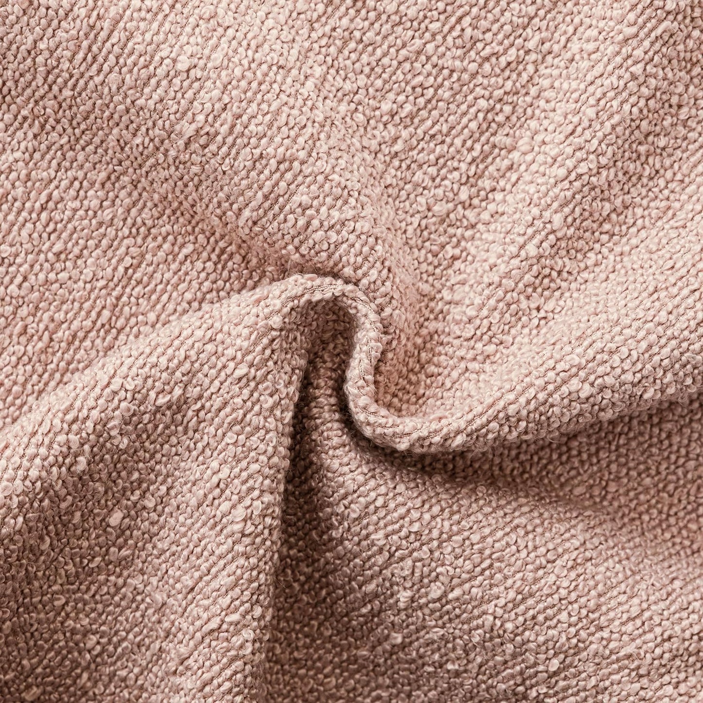 Foindtower Set of 2, Decorative Textured Boucle Throw Pillow Covers Accent Solid Pillow Cases Neutral Soft Cozy Couch Cushion Case for Chair Sofa Bedroom Living Room Home Decor 18 x 18 Inch Light Pink