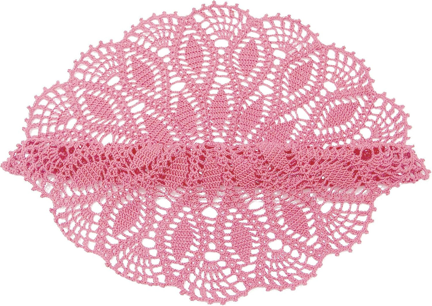 SUNONE11HKA 22 Inch Table Placemat Kitchen Round Decor Doily Washable Tablecloth Doilies (Pink)