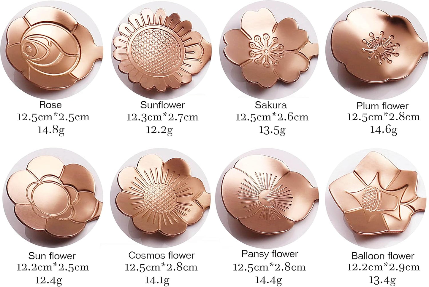 16 Pcs Teaspoon Tea Spoons, ESRISE Stainless Steel Cute Coffee Spoon for Tea Party Decorations (Rose Gold)