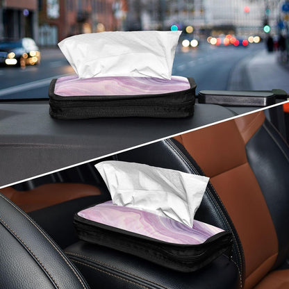 Car Tissue Holder Car Visor Organizer Tissue Box Holder for Car Sun Visor Organizer with Car Vehicle Accessories Essentials Interior for Women Men Marble Pale Purple and Pink