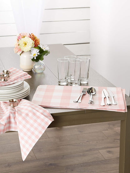 DII Gingham Check Tabletop Collection, Pink, Placemat Set