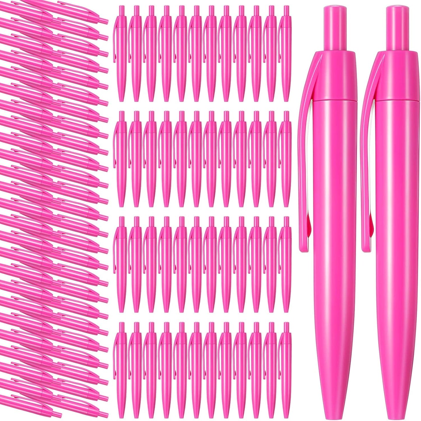 Patelai 100 Pcs Mini Pink Pens Retractable Ballpoint 3.94 in 1.0 mm Breast Cancer Awareness Small Short Pens Smooth Writing Retro Black Ink Pen for Kids School Supplies Travel Pocket Gifts