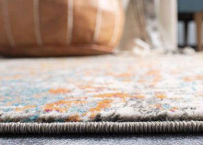 SAFAVIEH Madison Collection Area Rug - 5'3" x 7'6", Grey & Pink, Modern Abstract Design, Non-Shedding & Easy Care, Ideal for High Traffic Areas in Living Room, Bedroom (MAD460A)