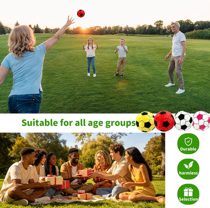 4Pack Soft Soccer Footbags, Juggling Balls for Foot Coordination, Lightweight Mini Kick Balls for Teens & Adults, Helps Improve Agility and Coordination Skills(Red+Black+White+Pink)