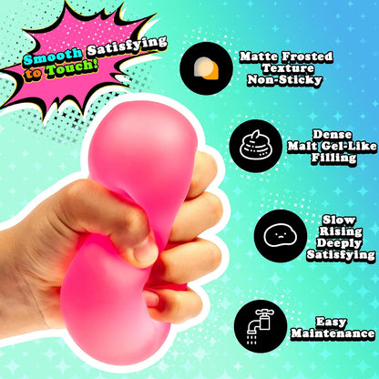 Sensory Stress Cube – High-Density Gel Filled Squishy Toy with Matte Texture for Kids & Adults, Anxiety Relief Fidget Toy, Autism-Supportive, 1-Pack in Pink