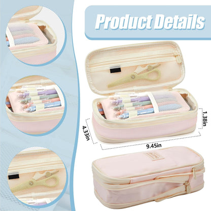 Jutom 39 Pcs Aesthetic Book Annotation Kit Highlighter with Case Bag Gel Pen Transparent Sticky Note Taking Bible Supplies(Pink,Cute Style)