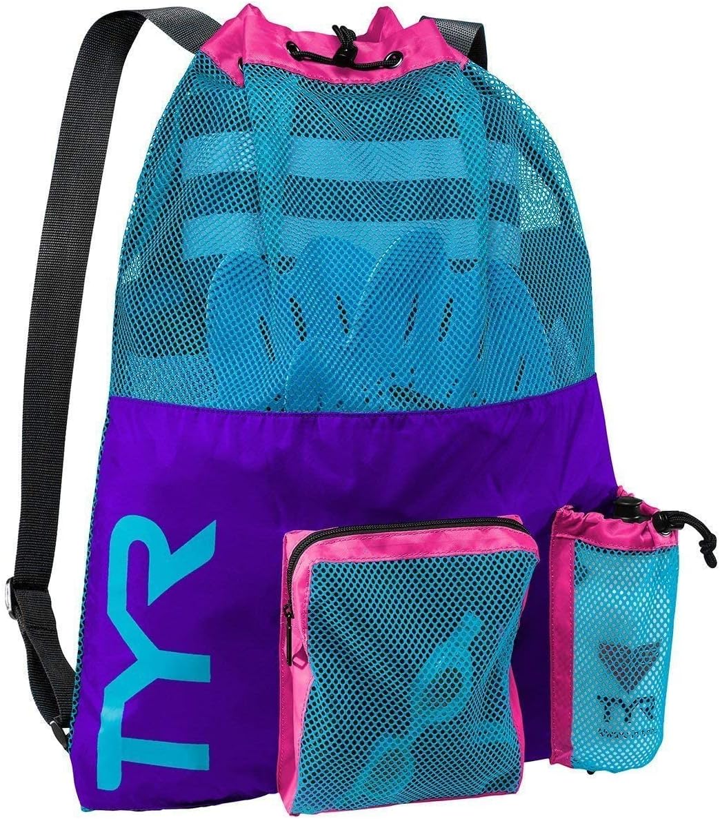 TYR Unisex's Big Mesh Mummy Backpack Bag, Purple/Blue/Pink, 40L