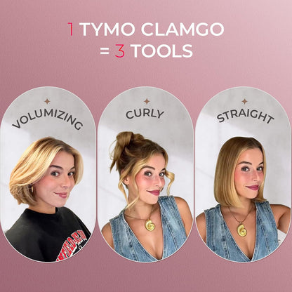 TYMO Mini Flat Iron for Short Hair, Portable Curling Iron for Travel, Hair Straightener and Curler 2 in 1, Small Pencil Flat Iron with Curved, Pink