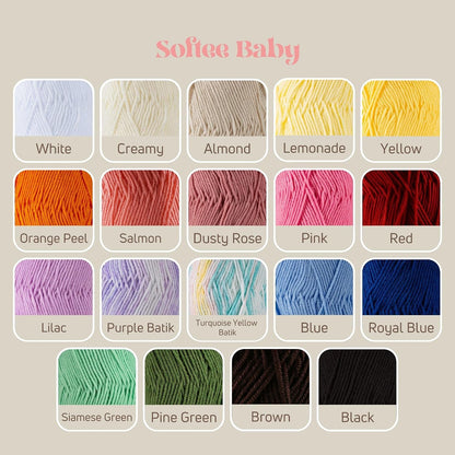 Sensy Softee Baby Yarn, 3.5 oz, 275 Yards, Gauge 3 Light (Salmon)