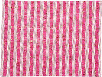 Restaurantware 16 x 12 Inch Dining Table Placemats Set Of 6 Rectangle Kitchen Table Mats - Pink Stripes Easy To Clean Pink Plastic Striped Placemats Wipeable Durable