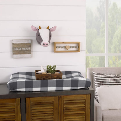 NoJo Plush Fleece Grey & White Cow Head Wall Decor, Charcoal, White, Peach
