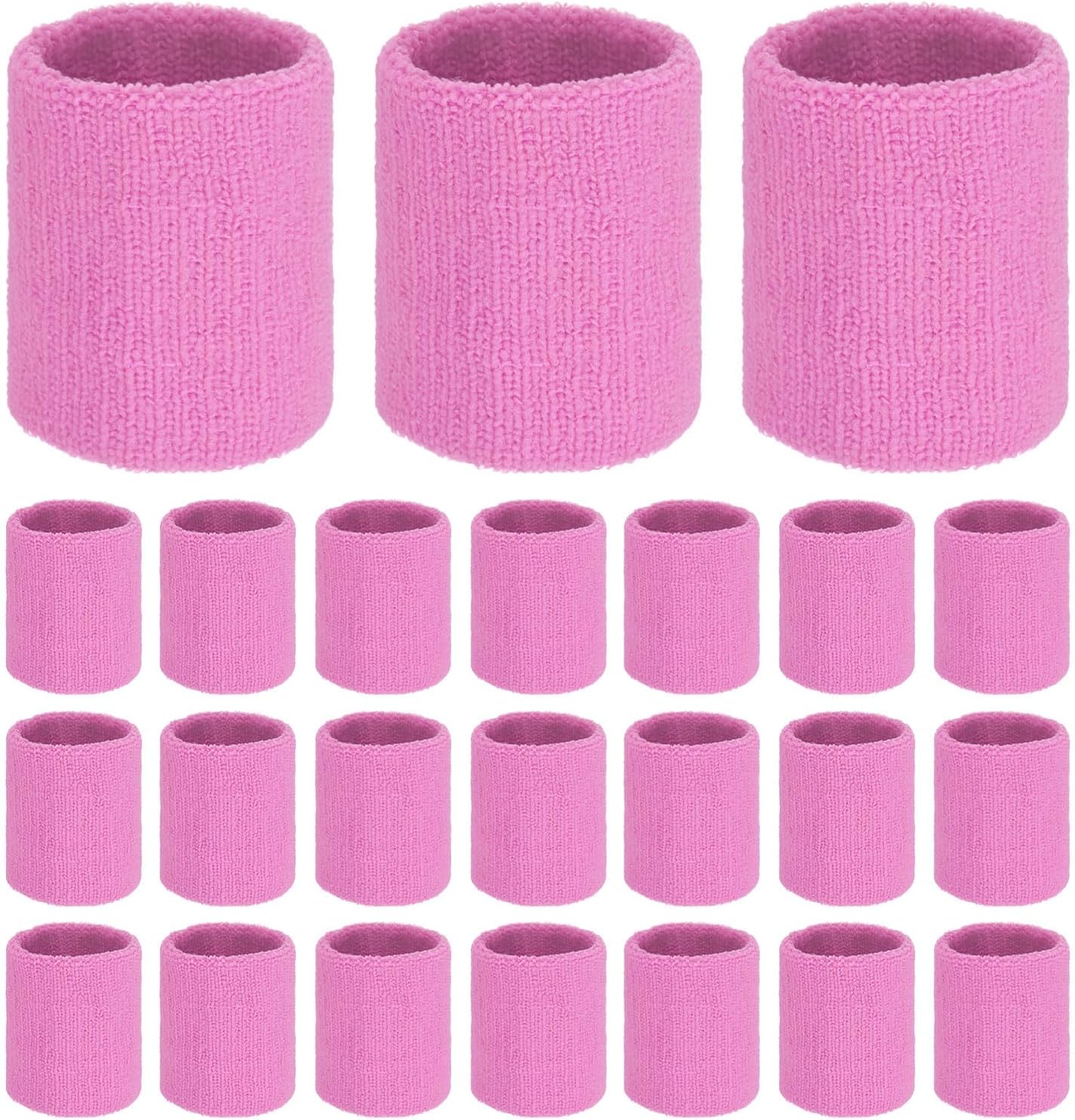 24-Pack Sports Sweatbands Cotton Terry Cloth Wristbands Sweat Absorbent Use for Workout & Basketball & Running