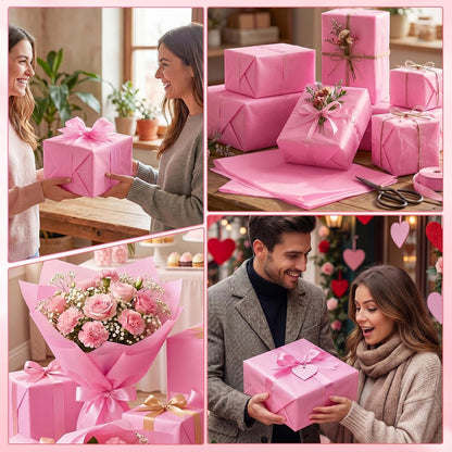 woric Pink Tissue Paper, 80 Sheets, 20" x 14" for Gift Bags and Crafts | Tissue Paper Bulk, Easy Folded and Cut, Used for Baby Shower Birthday, Bouquet Crafts, Wedding Decorations