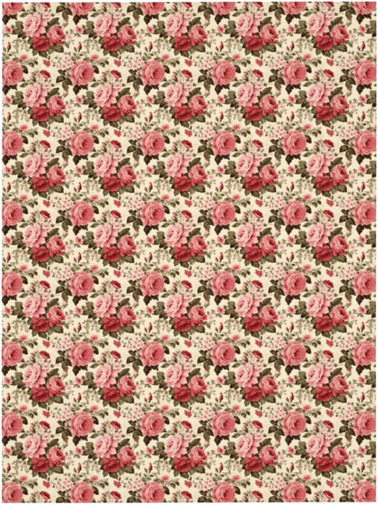 Victorian Rose Pink Flower Rectangle Tablecloth, Drop Shapes Table Cloth Dining Table Cover for Kitchen Restaurant Party Buffet Picnic, 52x70 Inch