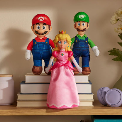 The Super Mario Galaxy Movie – 9" Plush 3-Pack Bundle Series 1 - Premium Detail Roto Head Plush, Includes Mario, Luigi, and Princess Peach Characters!