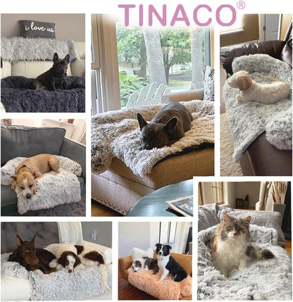 Luxurious Calming Dogs/Cats Bed Mats, Dog Pad Washable Removable Couch Cover, Plush Long Fur Mat for Pets, Waterproof Lining, Perfect for Small, Medium and Large Dogs and Cats (Pink, 41"x37")