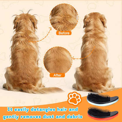 Small Dog Brushes, Grooming Brushes Puppies Hair Remover (Pink, 2 Pcs)
