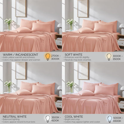 Southshore Fine Living, Inc. 6-Piece Bed Sheets Full Size Set, 21-Inch Full Size Bed Sheets, 1 Deep Pocket Fitted Sheet, 1 Flat Sheet, Queen Pillowcases, Blush Pink Pillow Cases, Blush Bedding