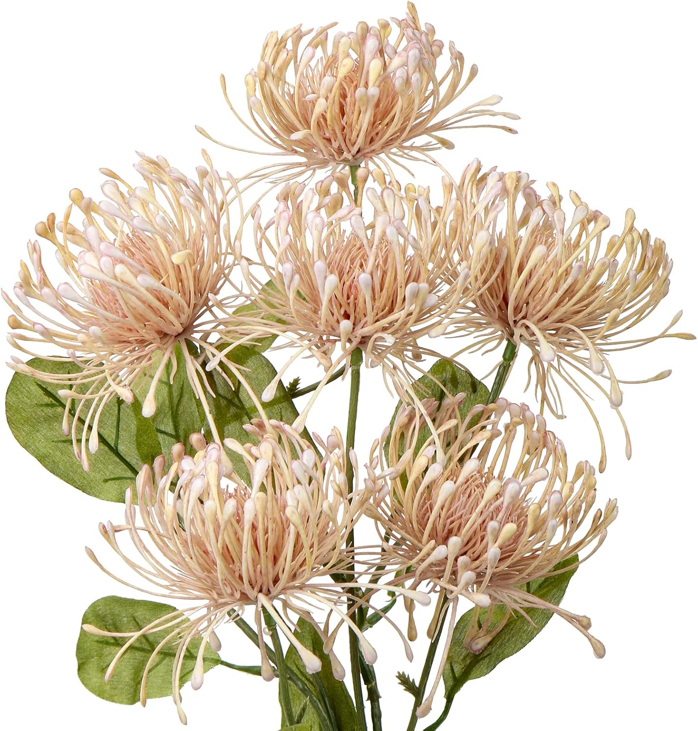 Hollyone 33" Pink Artificial Mums Flowers Sping Summer Chrysanthemum Flowers 2Pcs Fake Spider Mum Flower Arrangement Faux Pincushion Flower with 3 Heads Long Stem Bouquet Home Decor