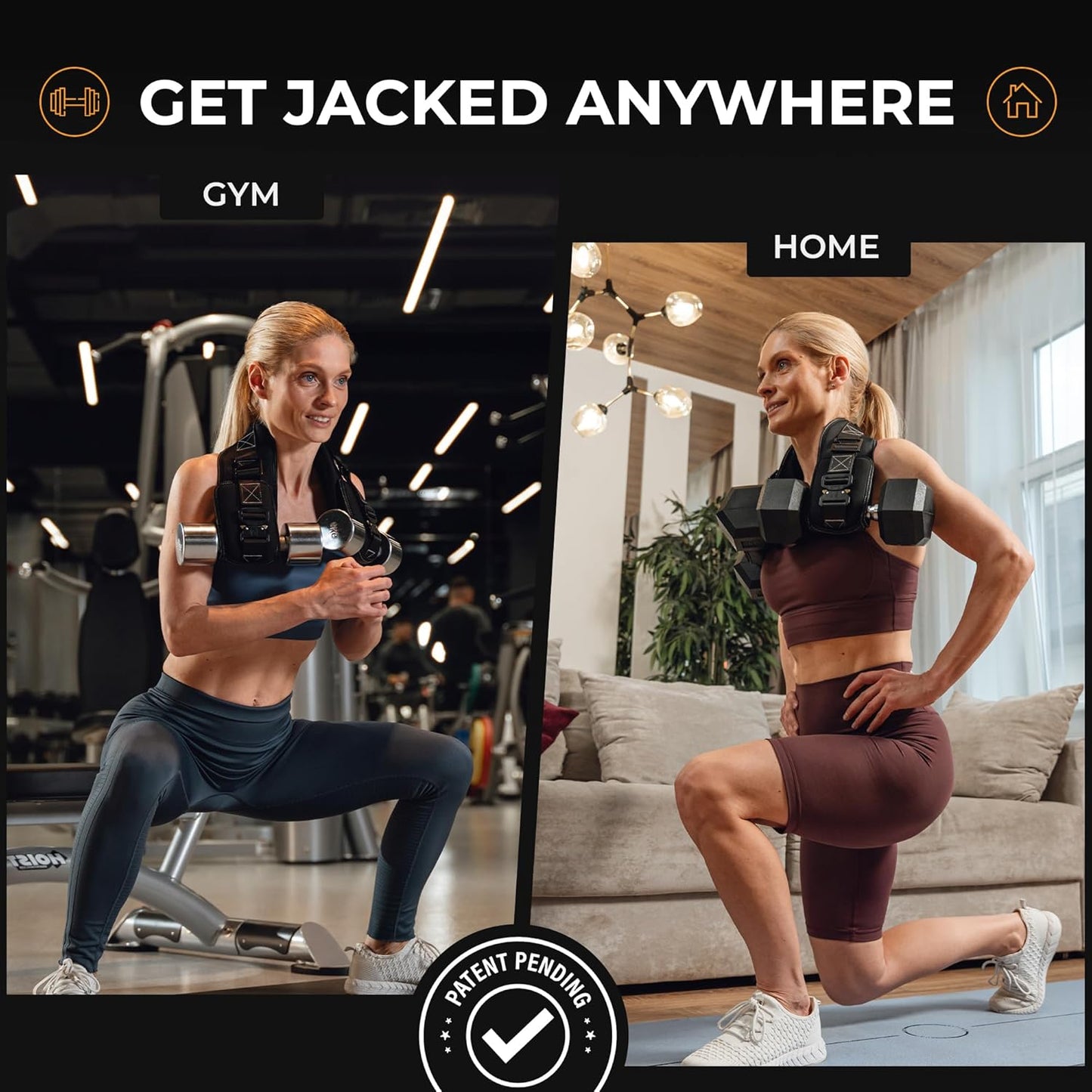 Premium Hip Thrust Belt for Dumbbells & Kettlebells (Patent-Pending) Booty Belt - Heavy Duty Glute Training System for Home Gym, Fast Setup for Progressive Overload Without Barbell or Rack
