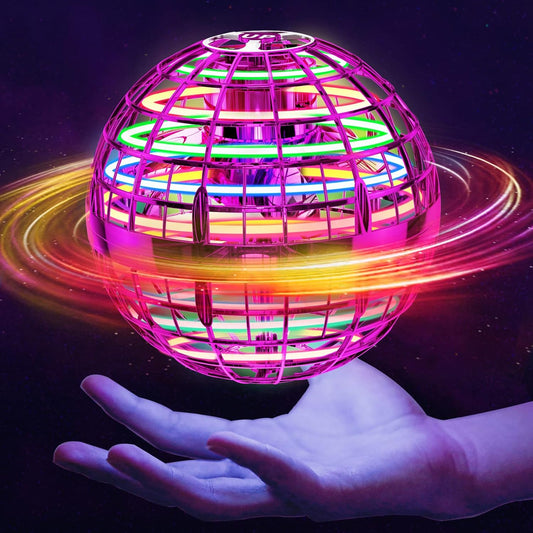 Ivtivfu Flying Orb Ball (Pink, 2026 Upgraded) with Dazzling Lights, Magic Hover Spinner, Boomerang Drone, Floating Cosmic Globe, Kids Outdoor Toys for 6 7 8 9 10 Year Old Boys Girls