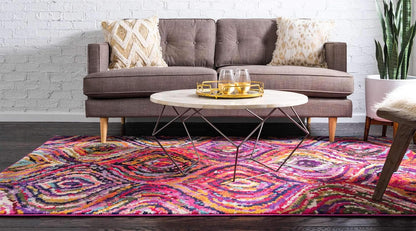 Unique Loom Estrella Collection Colorful, Abstract, Geometric, Gradient, Modern Area Rug (3' 3 x 5' 3 Rectangular, Multi/Pink)