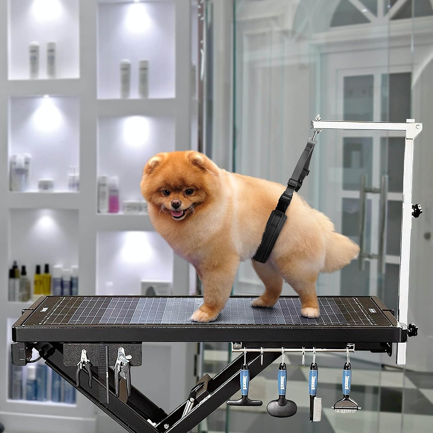 Jelly Pet Dog Belly Loop Restraint for Pet Grooming Table and Tub - Easy to Clean and Waterproof (Pink) | Made in the USA