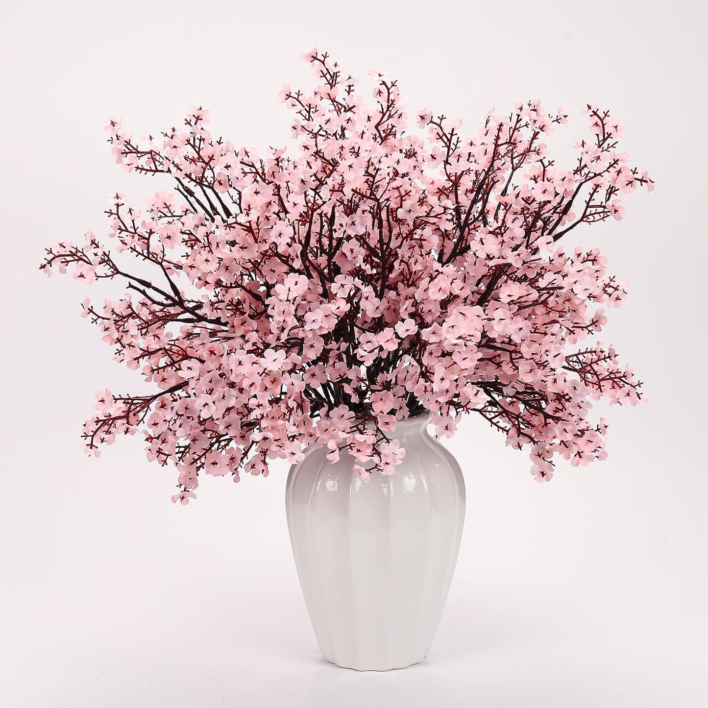 8Pcs Baby’s Breath Artificial Flowers Pink Real Touch Silk Babys Breath Artificial Flowers Bulks for Home Office Wedding Decor, Indoor Outdoor Decor Table Centerpiece(8Pcs, Pink)