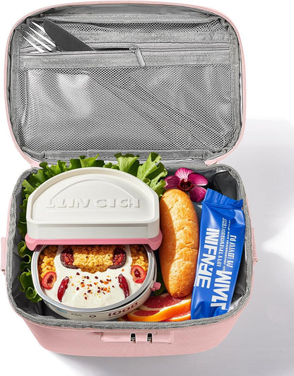 GLORIEROO Lockable Lunch Box Bag Women Girls - Insulated Waterproof Leakproof Lightweight Reusable Cooler with Combination Lock for Work - Back to School Teacher Mothers Day Christmas Birthday Gifts