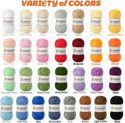 3 Pack Cotton Yarn for Crocheting, Baby Yarn for Crocheting Soft, 393yds / 5.29oz Fluffy Amigurumi Crochet Yarn, 5 Ply 100% Milk Cotton Yarn for Puzzle、Socks、Clothes(3 Pink)