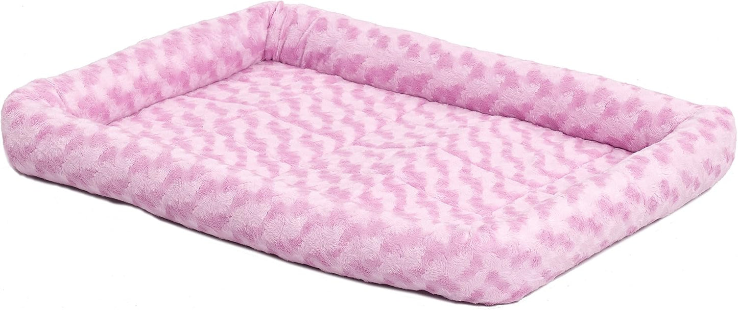 MidWest Homes for Pets QuietTime Fashion XS Dog Bed - Pink Faux Fur Bolster, Ultra-Soft and Machine Washable, Fits 22-Inch Crates and Carriers, for Small Dogs and Cats