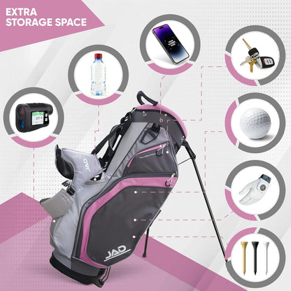 JAD Lightweight Womens Golf Bag, Golf Stand Bag for Women/Ladies, 14-Way Top Dividers, Ultra Lightweight, Large Pockets for Accessories, Durable Water Resistant